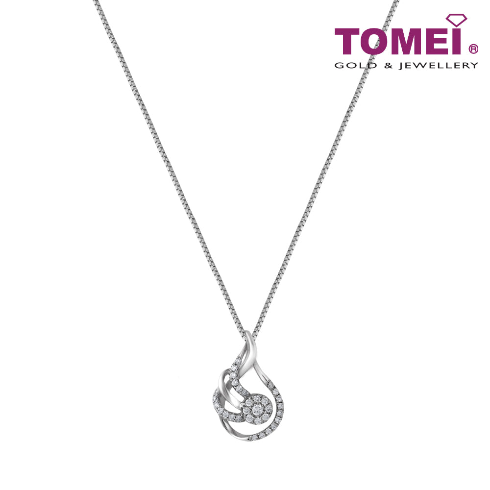 TOMEI Diamond Pendant Set, White Gold 375 & 585 (P4409)