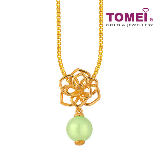 TOMEI Blossoming Jadeite Pendant, Yellow Gold 916