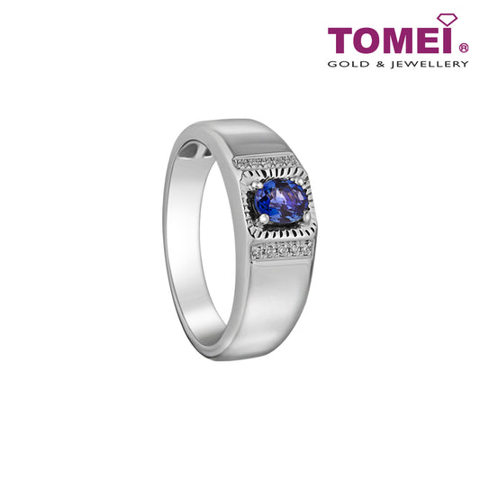 TOMEI Homme Series, Sapphire Men's Ring, Silver 925+Palladium (HOM-R4905)