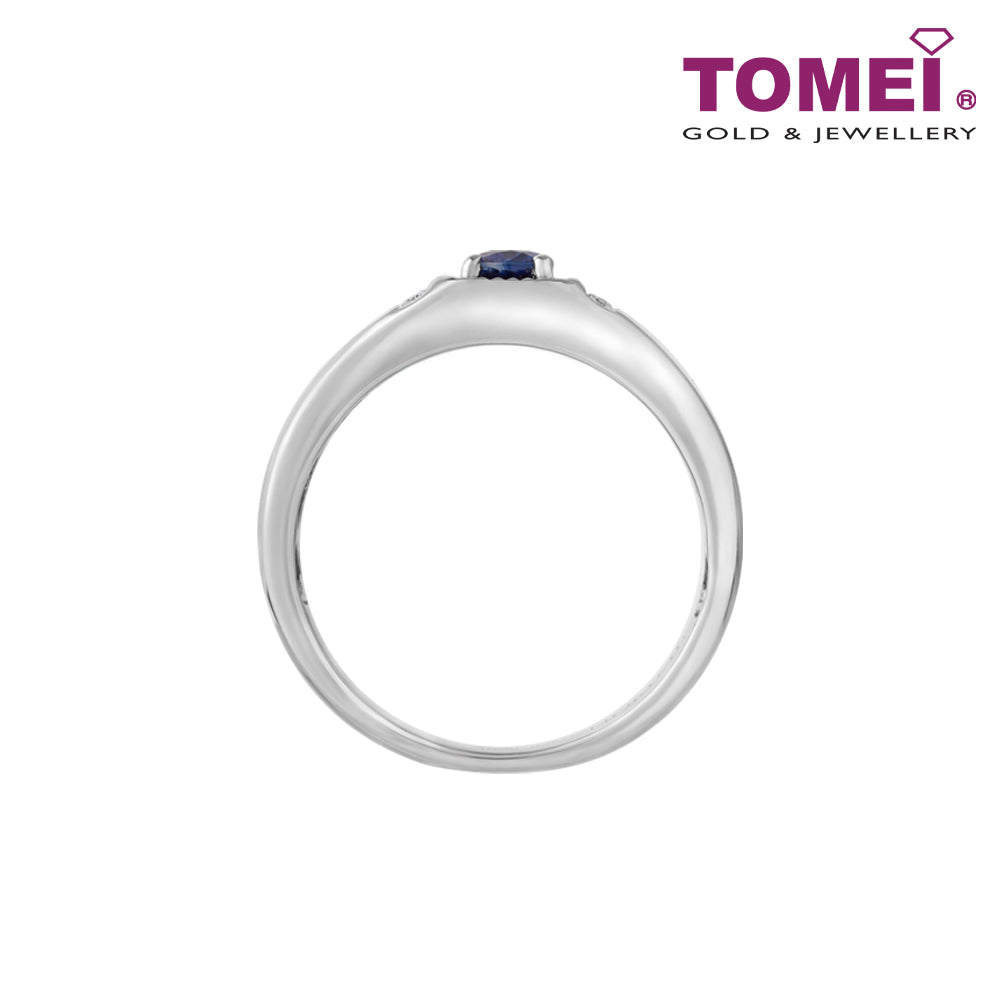 TOMEI Homme Series, Sapphire Men's Ring, Silver 925+Palladium (HOM-R4905)