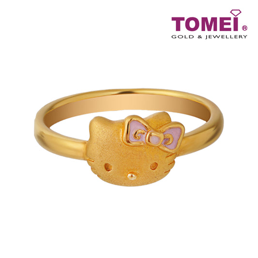 TOMEI X Hello Kitty Pink Ribbon Ring, Yellow Gold 916