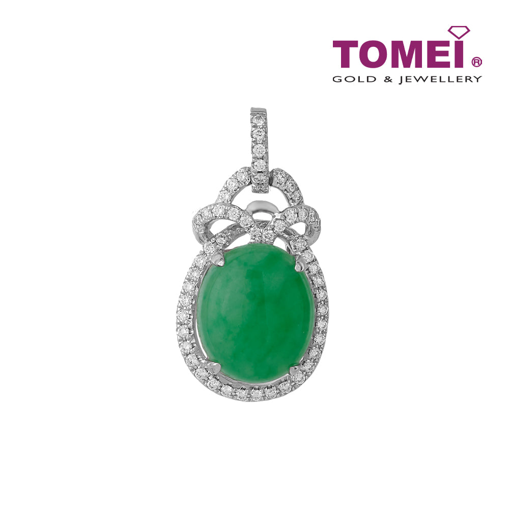 TOMEI Oval Jade Pendant | Jades of Harmony Collection | White Gold 750