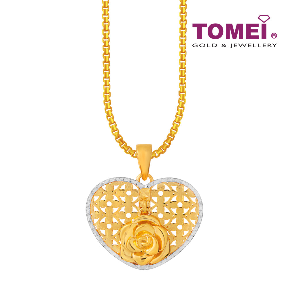 TOMEI Blooming From Heart Pendant, Yellow Gold 916