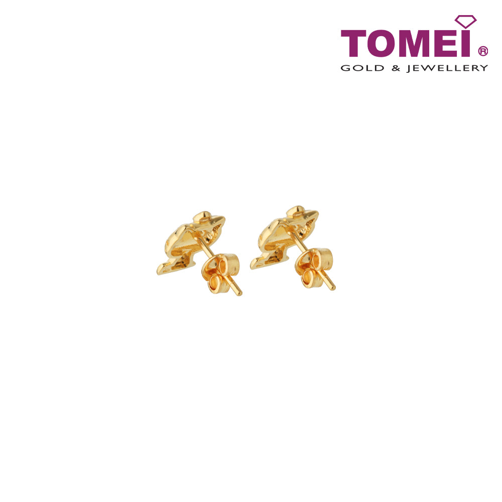 TOMEI x Hello Kitty Earrings, Yellow Gold 916 (HK-YG1170E-1C-2.53G)