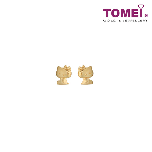 TOMEI x Hello Kitty Earrings, Yellow Gold 916 (HK-YG1170E-1C-2.53G)