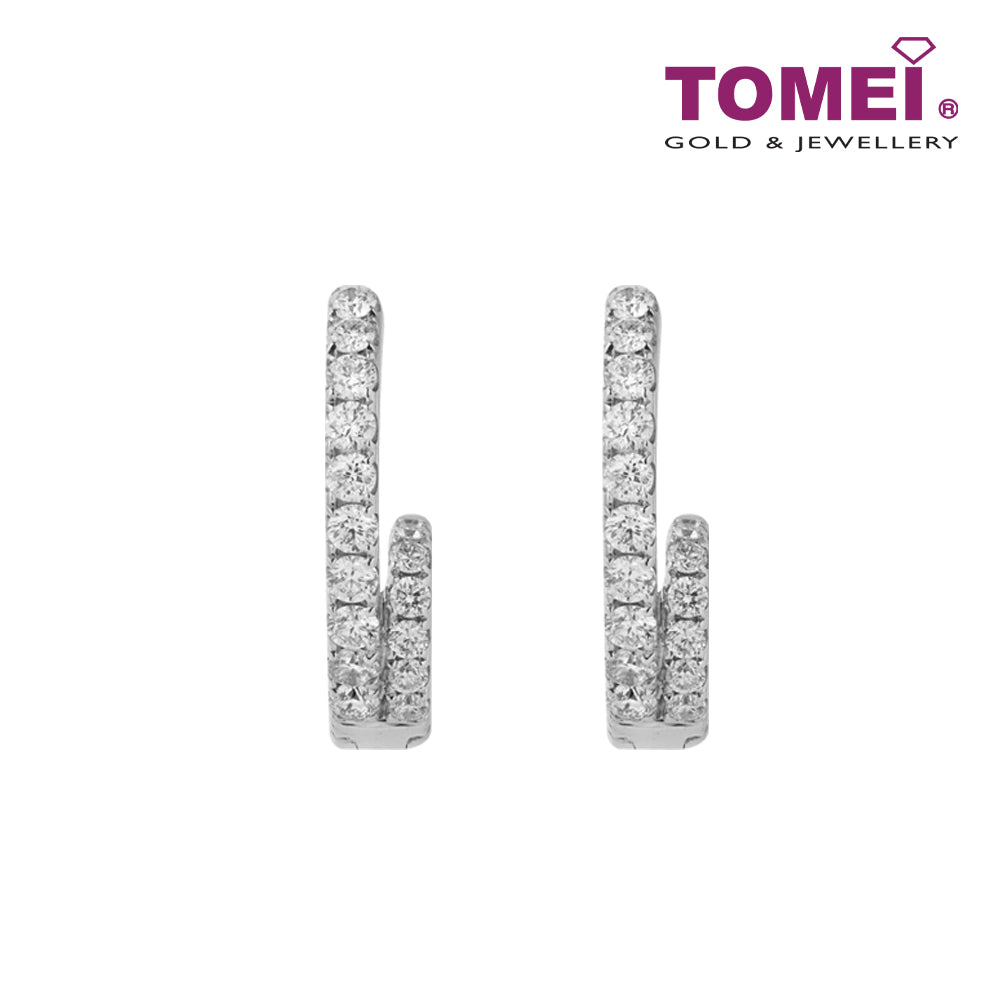 Dual Passion Diamond Earrings | Tomei White Gold 375 (9K) (E1379)