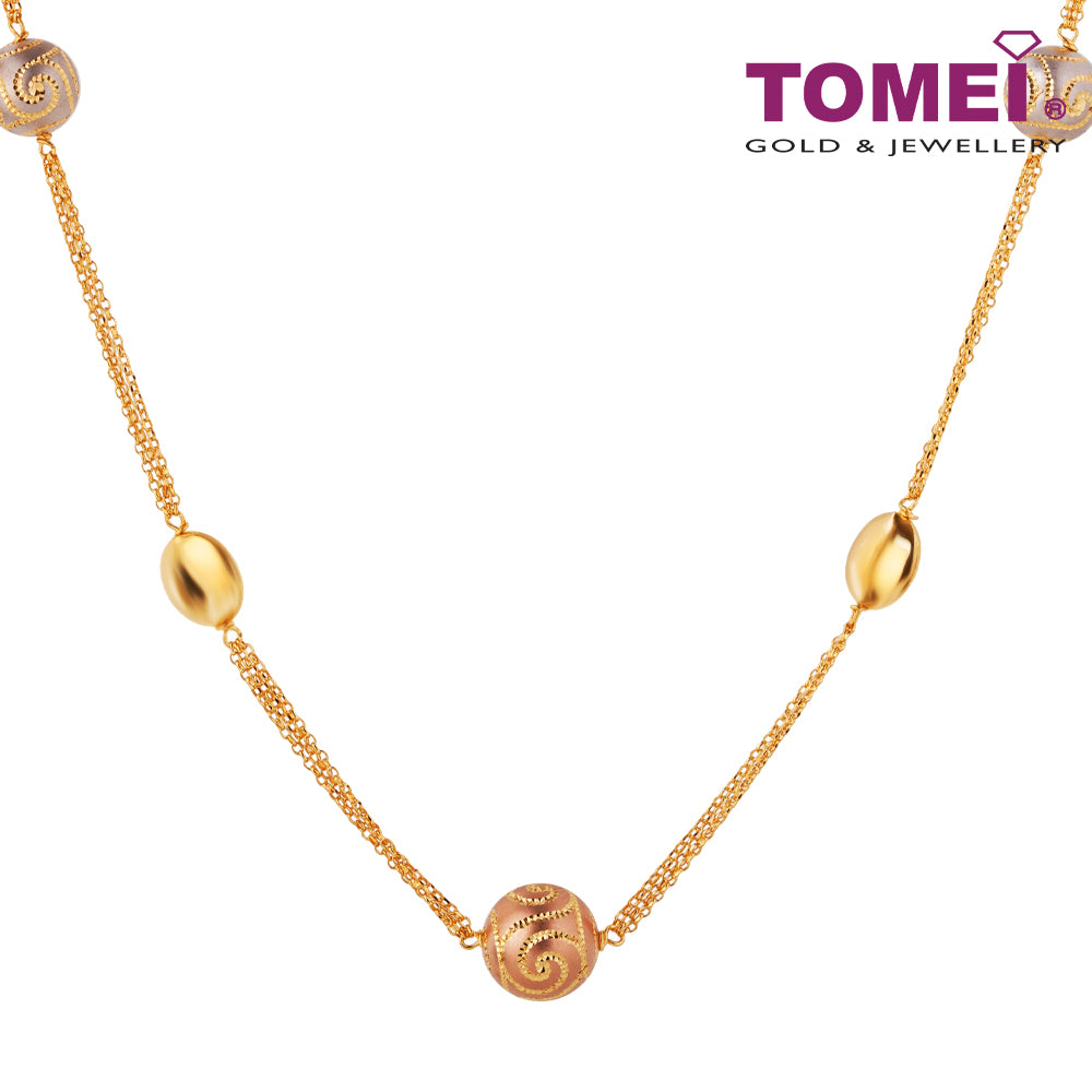 TOMEI Lusso Italia Trio-Tone Long Necklace, Yellow Gold 916
