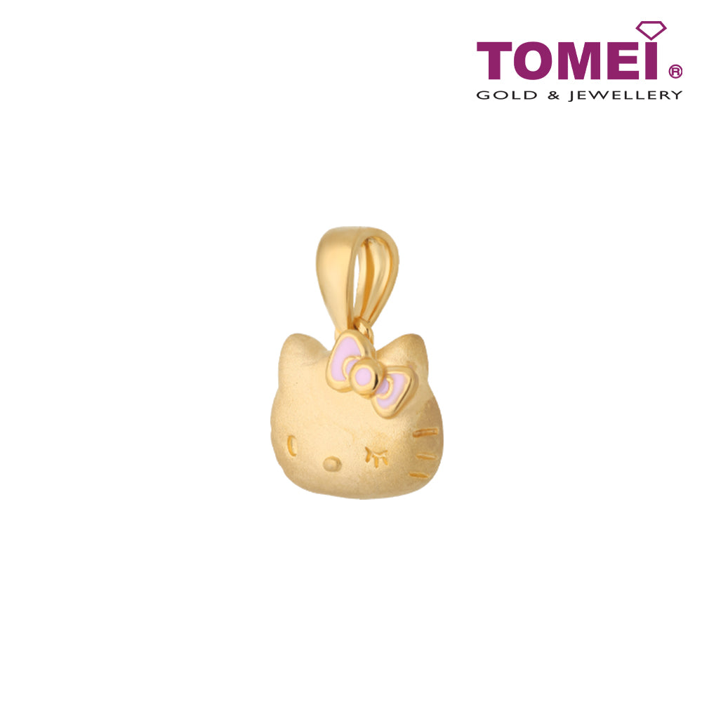 TOMEI x Hello Kitty with Pink Ribbon Pendant, Yellow Gold 916 (HK-YG0843P-EC-1.64G)