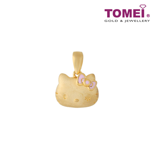 TOMEI x Hello Kitty with Pink Ribbon Pendant, Yellow Gold 916 (HK-YG0843P-EC-1.67G)