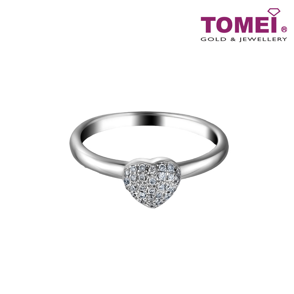 TOMEI Love Diamond Ring, White Gold 585 (R4133)