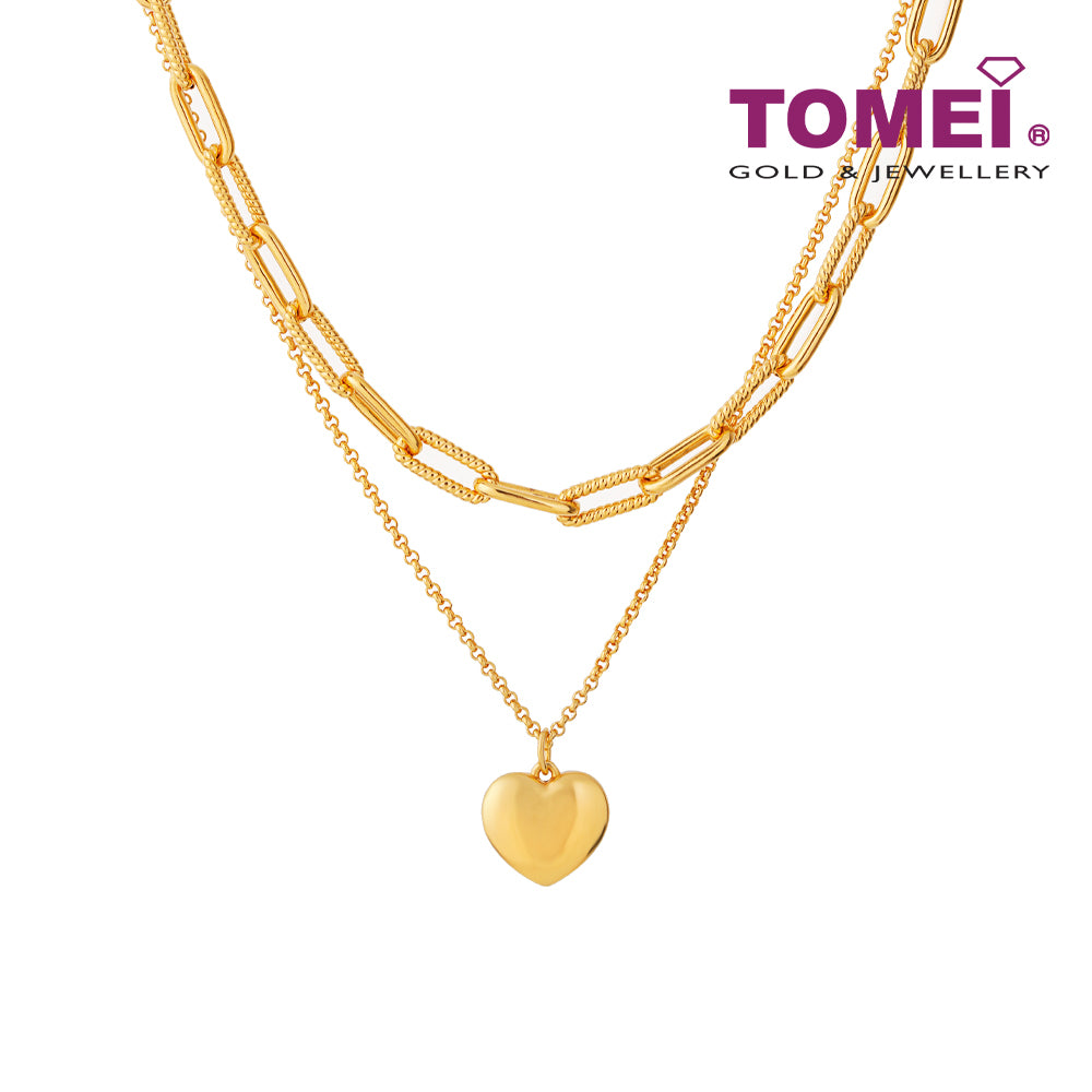 TOMEI Double-layered Necklace, Yellow Gold 999 (5D)