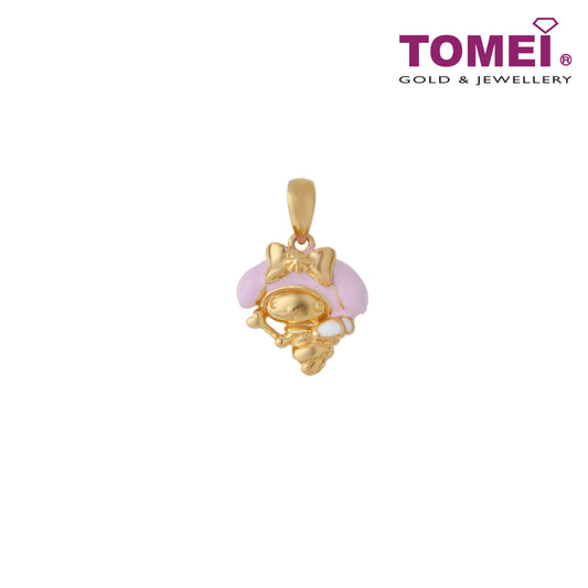 TOMEI X My Melody with White Wings Angel Pendant, Yellow Gold 916 (HK-M-YG0832P-EC-2.24G)