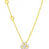 P1 TOMEI Diamond Cut Collection Snow Flake Necklace, Yellow Gold 916