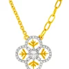 P2 TOMEI Diamond Cut Collection Snow Flake Necklace, Yellow Gold 916
