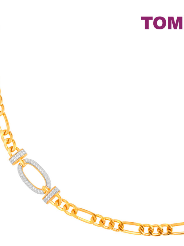 1000px_20Feb_0013_9M-YG1396B-2C TOMEI Diamond Cut Collection Oval Bracelet, Yellow Gold 916