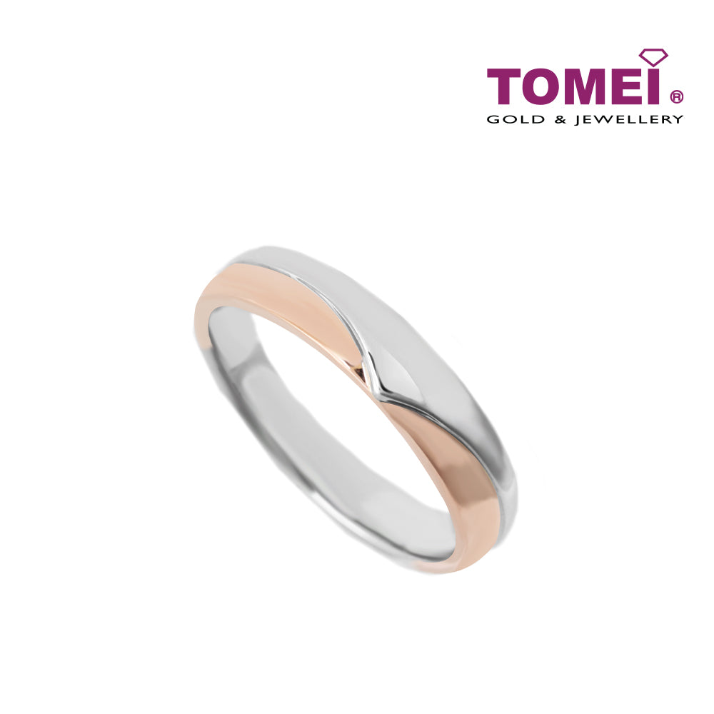 TOMEI EB Evermore Ring For Him, White+Rose Gold 750