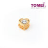 TOMEI Chomel Collection Ornately Stellar Aureate Heart Masterpiece Charm, Yellow Gold 916 (TM-PT138-2C)