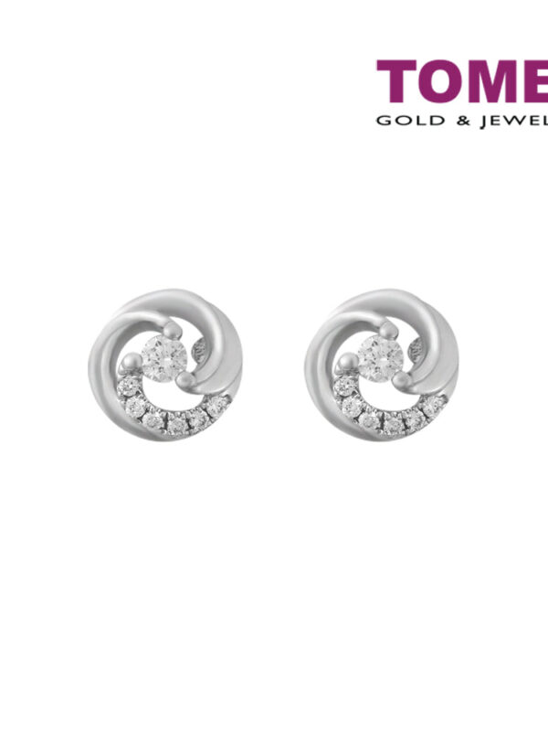 1000x1000px_D30039154_2 TOMEI Pinwheel of Swirling Sparks Earrings, Diamond White Gold 375 (E1374)