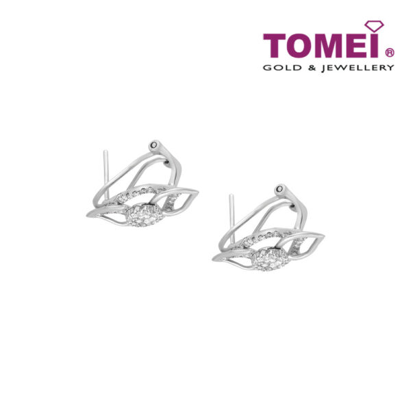 TOMEI Diamond Earrings, White Gold 750