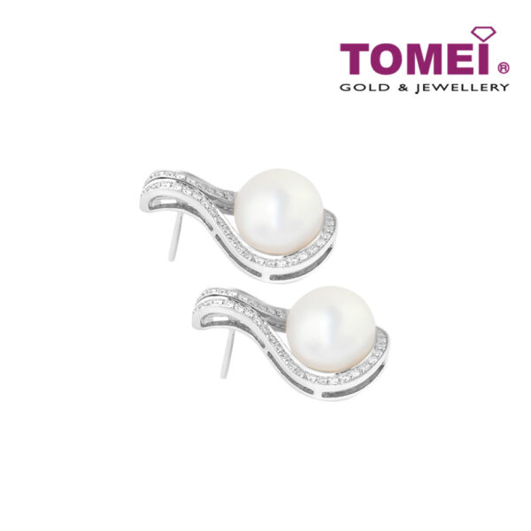 TOMEI Earrings, Diamond Pearl White Gold 750