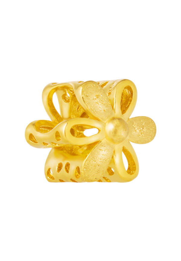 TOMEI Chomel Collection Flower Charm, Yellow Gold 916