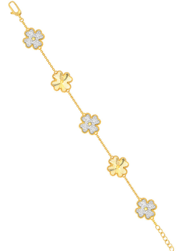 1100x762px_14April_0003_DC-YG1527B-B-2C TOMEI Diamond Cut Collection Clover Bracelet, Yellow Gold 916