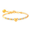 TOMEI Kids Dual- Tone Heart and Beads Bangle, Yellow Gold 916