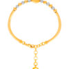 TOMEI Kids Dual- Tone Heart and Beads Bangle, Yellow Gold 916