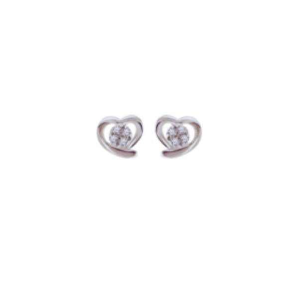 TOMEI Hold My Heart Earrings, White Gold 585