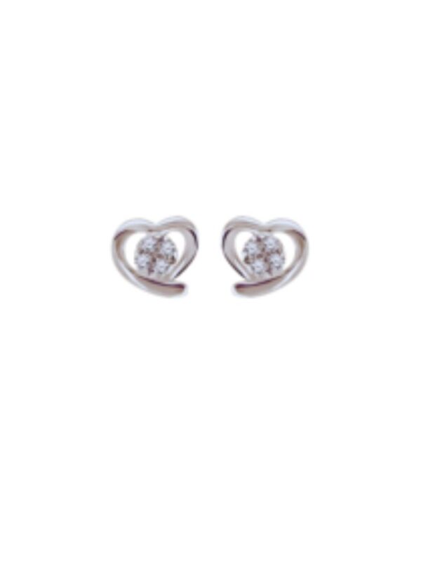 TOMEI Hold My Heart Earrings, White Gold 585