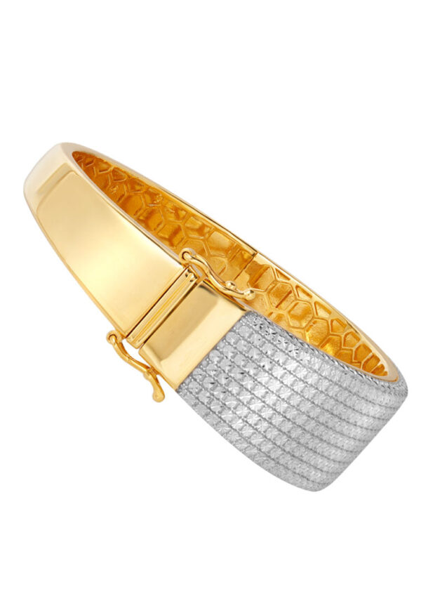 1Sony_28379copy TOMEI Diamond Cut Collection Fancy Bold Bangle, Yellow Gold 916