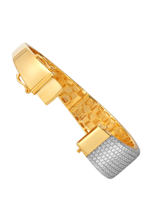 1Sony_28387copy TOMEI Diamond Cut Collection Fancy Bold Bangle, Yellow Gold 916