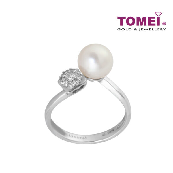 1Tomei_1000px__0002s_0000_P60000162_3 TOMEI Lustrous Flamboyance of the Seas Ring, Diamond Pearl White Gold 375 (R2020)