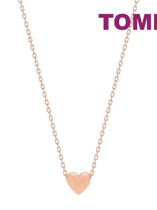 1tomei_0004s_0001_Layer4 TOMEI Minimalist Love Necklace, Rose Gold 585