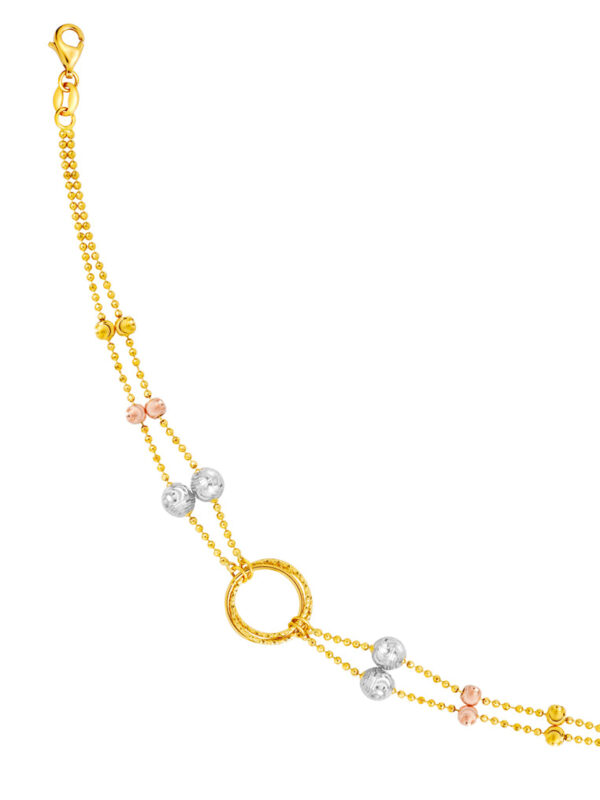 202408130153146cab7d855c6f89ec1a676b7d61aaefee TOMEI Lusso Italia Tri-Tone Layered Beads Bracelet, Yellow Gold 916