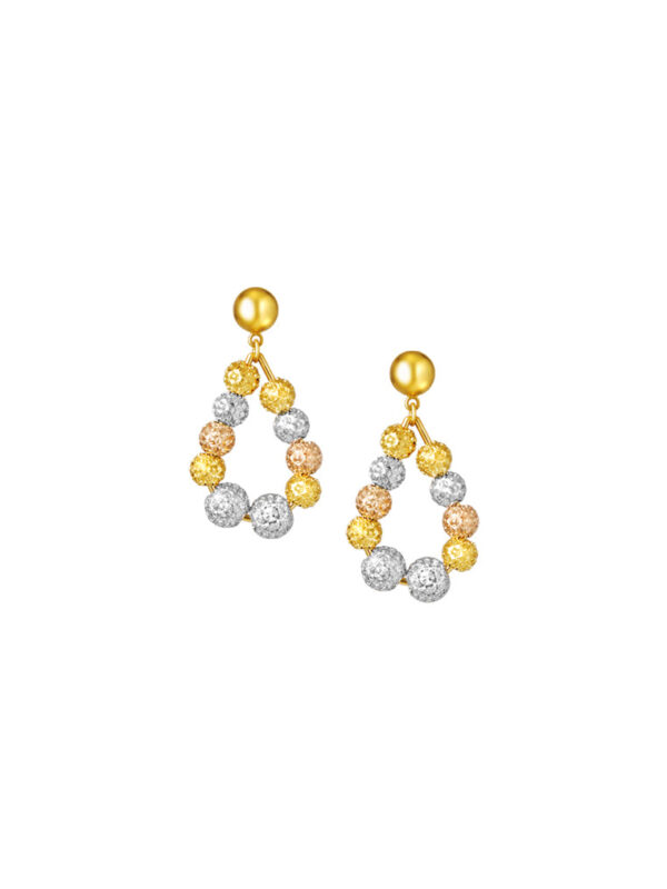 202408220843009586b268517137f2cb18d16c9a1b5ad6 TOMEI Lusso Italia Tri-Tone Teardrop Beads Earrings, Yellow Gold 916