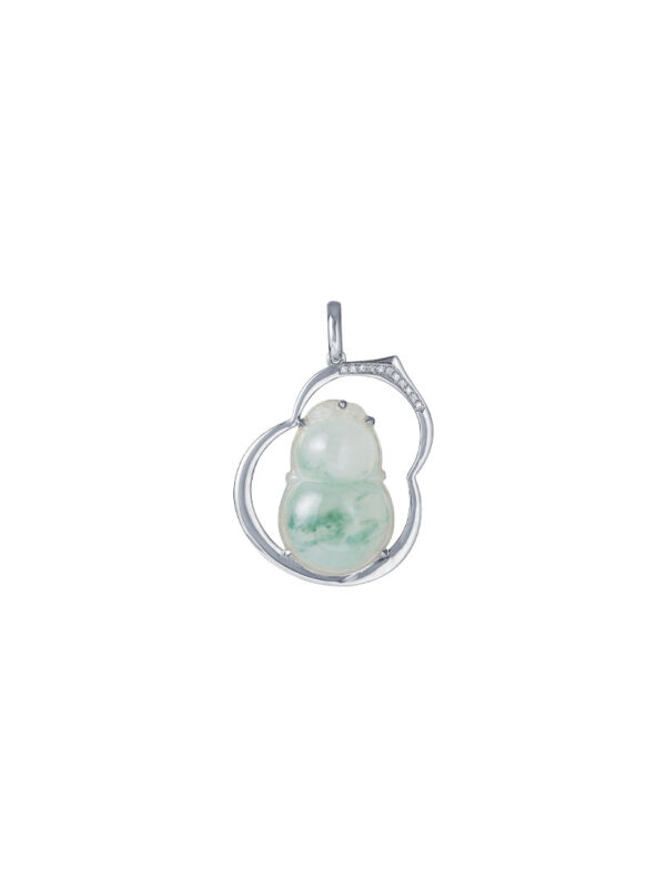 202410150213197745c874c4bf13bc8bb354cdddd38a2d TOMEI Big Gourd Jade Pendant, White Gold 750
