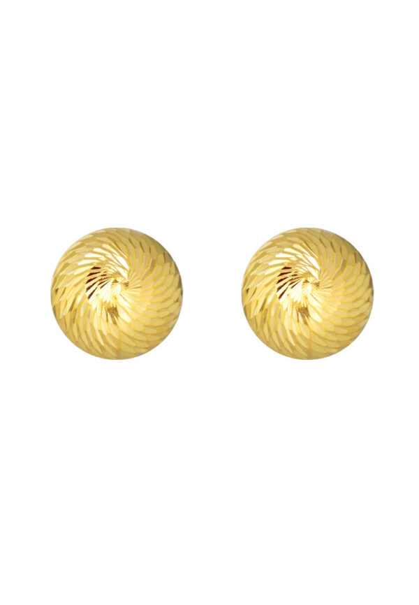 20241021072145d267b0f926c45b9c19f5721ef57ce23c TOMEI Lusso Italia Lasered Cutting Ball Earrings, Yellow Gold 916