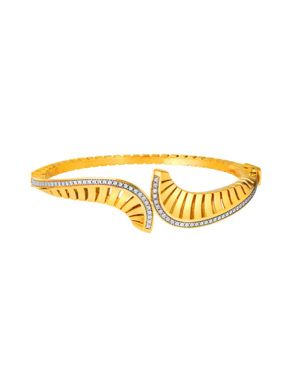 20241119080009f4db88f1285e530bb02570944a27e334 TOMEI Diamond Cut Collection Hollow Art Bangle, Yellow Gold 916