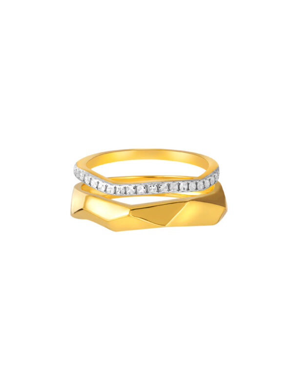 202411270648159be6f66692668c7de125505c3abc4a12 TOMEI Diamond Cut Collection 2-in-1 Ring, Yellow Gold 916