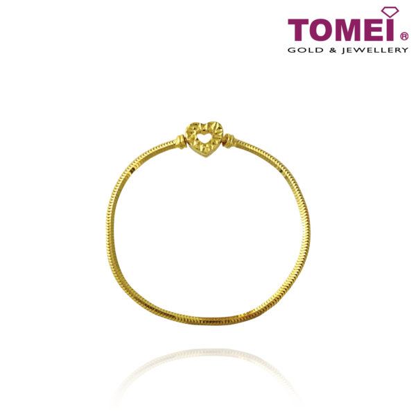 TOMEI Chomel Love Bracelet, Yellow Gold 916 (TM-YG1178B-18CM-1C)