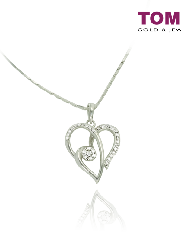 39.2000px Entwined Love Diamond Pendant Set | Tomei White Gold 375/585 (P5385)