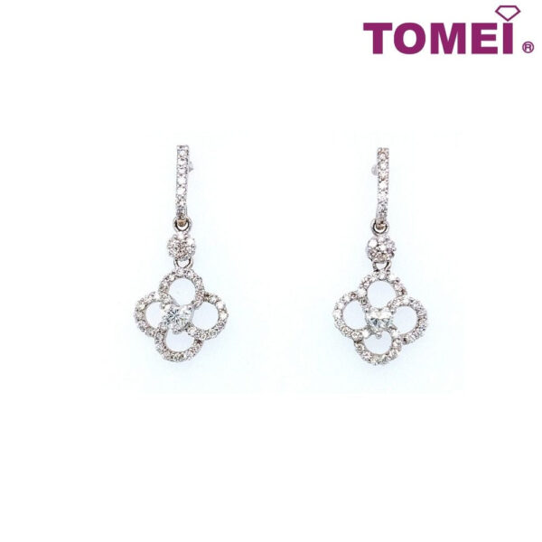 47_ed860dbe-b837-4a80-b05a-131ce64e6bbb TOMEI Coruscant Clover-esque Duo Earrings, Diamond White Gold 750 (E503)