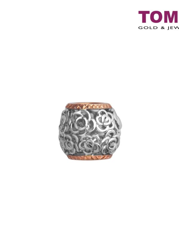 4P0016236-1 Charm of Crocheted Roses in Intertwined Opulence | Tomei White Gold 585 (14K) (P6119)