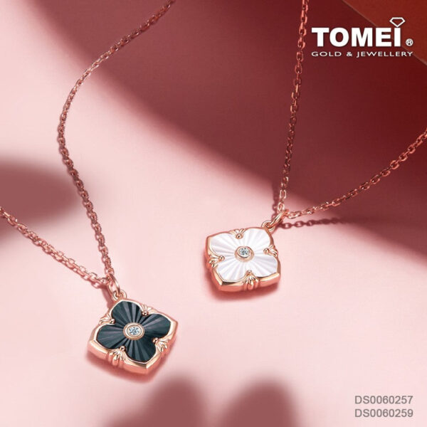 520_1_e621d636-589a-4328-819f-50d98eef4079 TOMEI Lucky Pattern Clover Pendant Set, Rose Gold 750 (GDIDDZ04070B/W)