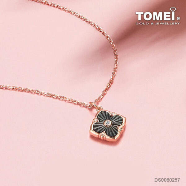520_2_8b278e7e-7b86-4147-9e38-320019f9e8a4 TOMEI Lucky Pattern Clover Pendant Set, Rose Gold 750 (GDIDDZ04070B/W)