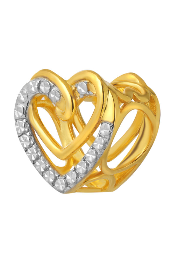 6401199-4515-9911046-2 TOMEI Dual-Tone Love Charm, Yellow Gold 916