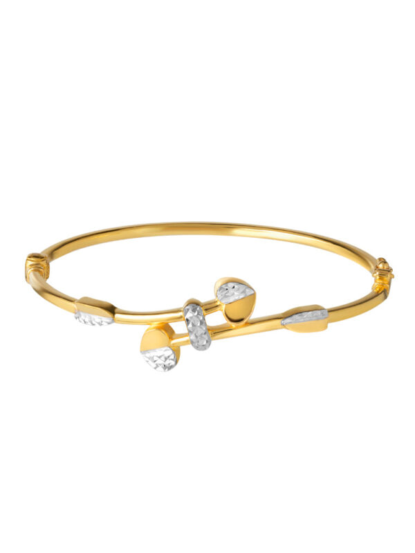 6Nov_1100x762px_0002_9L-BK1694-2C TOMEI Dual-Tone Love Arrow Bangle, Yellow Gold 916