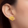 TOMEI Lusso Italia Heart Earrings, Yellow Gold 916