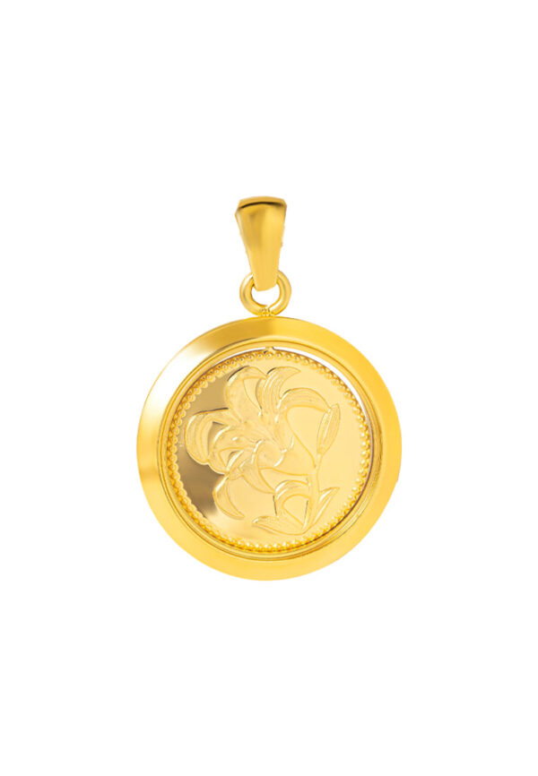 762_0000_Layer3 TOMEI Flower Of Life Gift Pendant, Plated Yellow Gold